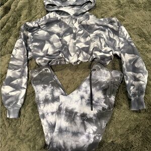 lululemon athletica Gray Tie-Dye Joggers & Cropped Hoodie
